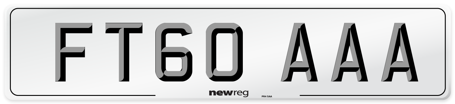 FT60 AAA Number Plate from New Reg